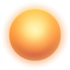 Glowing orange sphere with soft gradient, surrounded by a luminous haze against white