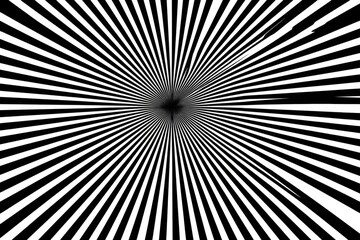 Obraz premium Radial black and white lines converge at the center, creating an optical illusion