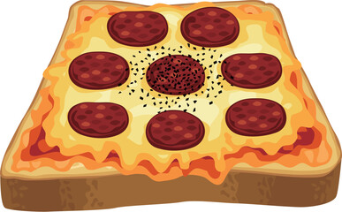 ピザトースト　サラミ