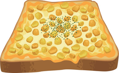 ピザトースト　コーン