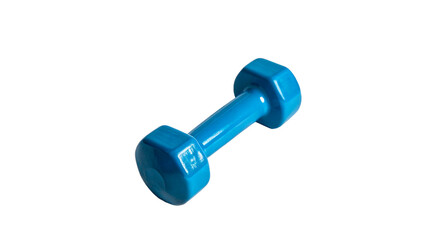blue dumbbell isolated on transparent background