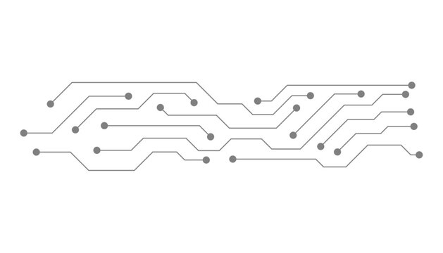 Technology black circuit diagram concept. High-tech circuit board connection system.Vector abstract technology on a white background.