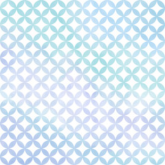 Fototapeta premium Seamless Shippou Japanese Geometric Pattern Background Vector Watercolor Blue Summer