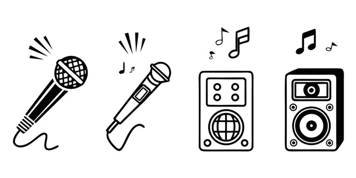 A collection of musical instruments and equipment used in live performances Vector