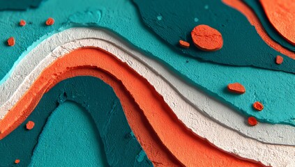 Obraz premium Warm and cool color gradients flow in a swirling, textured abstract composition