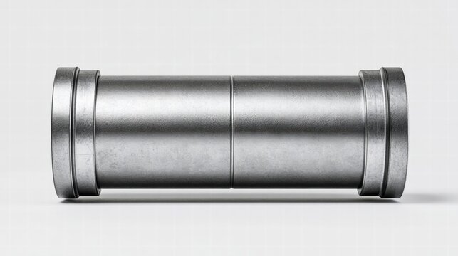 A detailed, metallic pipe highlighted with its structural components, perfect for industrial concepts.