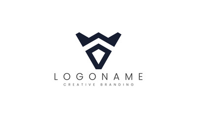 Fototapeta premium Minimalist WV Logo for Branding and Identity.