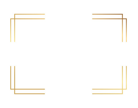 Luxury gold border isolated on transparent background with glowing gradient effect, elegant rectangular curved frame for premium branding, invitations, certificates, packaging, posters, and upscale