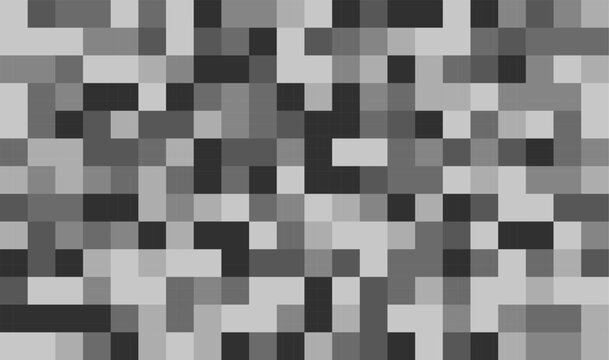 Pixel censored rectangle with abstract black and white geometric mosaic background, censorship bar design for privacy protection, content hiding, media overlays, web design, and graphic communication