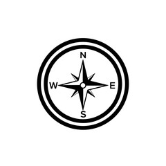 Navigation Compass Illustration Showing Cardinal Directions on a Simple White Background from a Direct Viewpoint