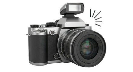 Retro Camera with Pop-Up Flash