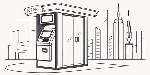 A vintage refrigerator stands in a modern kitchen with city skyline backdrop. Vector © MST CHIN BANU BEGUM