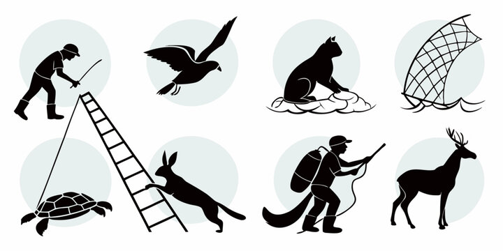 Evolutionary journey from ancient creatures to modern animals and humans Vector