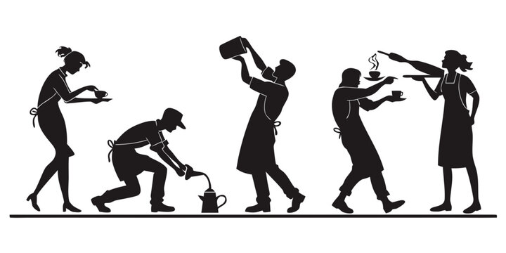 Evolution of man illustrated through various stages of development and activity Vector