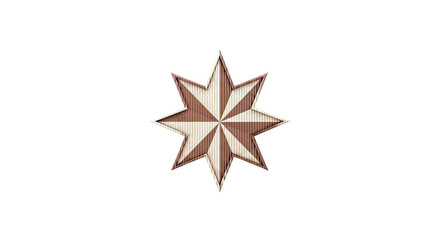 Eight-Pointed Starburst Decoration with Cardboard Texture