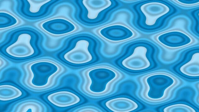 A textured, rippled blue design features overlapping, amorphous shapes