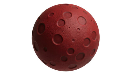 Red planet with craters On Transparent Background