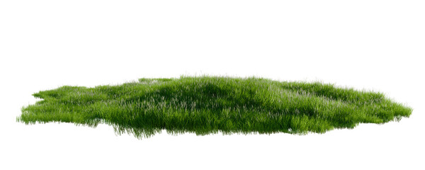 Isolated Lush Green Grass Patch