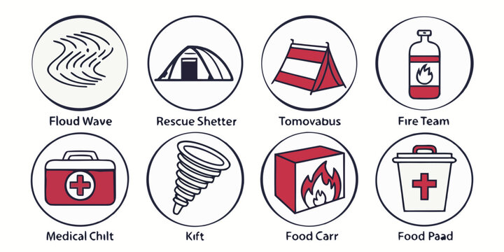 Assorted food items with various dietary symbols and restrictions Vector