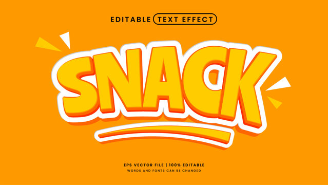 Snack 3d editable text effect product food style