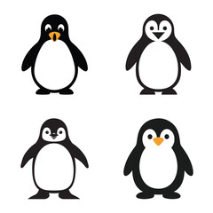Fototapeta premium Cartoon penguin vector illustration on white background