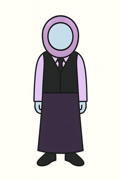 School malaysian school library prefect for girl hijab (library school).mannequin version 