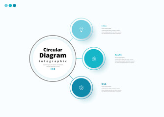 Obraz premium Modern minimalist, elegant, clean, circular steps, editable infographic design template, vector
