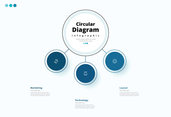 Modern minimalist, elegant, clean, circular steps, editable infographic design template, vector
