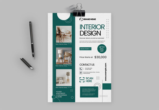Elegant Interior Design Service Flyer Template