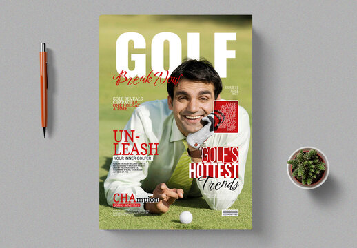 Golf Sport Magazine Cover Layout