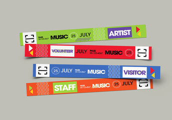 Music Festival Wristband Pass Design