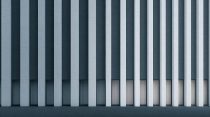 Obraz premium Modern architectural design features vertical lines and shadows on a concrete wall