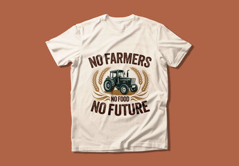 Vintage Agriculture TShirt Design with Farming Quote Typography