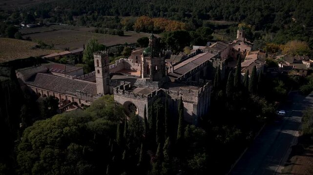 Royal Monastery of Santes Creus in Catalonia, Spain. High quality 4k footage