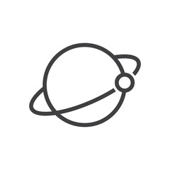 Planet with ring icon isolated flat style design. © Vdant85