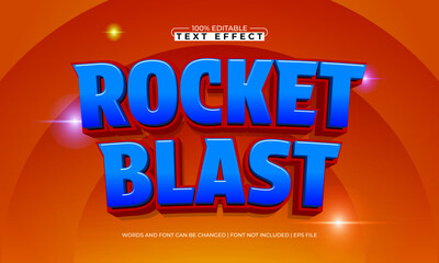 Rocket Blast Editable Text Effect - Futuristic Sci Fi Typography for Space and Game Design