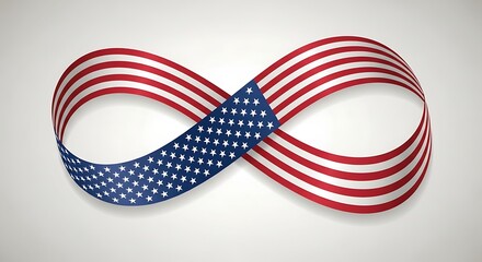 Obraz premium Infinity symbol with american flag and stars creating national unity and endless patriotism concept
