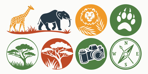 A collection of various animal and nature symbols and icons Vector © zalal