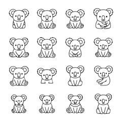 Obraz premium Collection of Cute Koala Illustrations Sitting and Posing in Various Styles