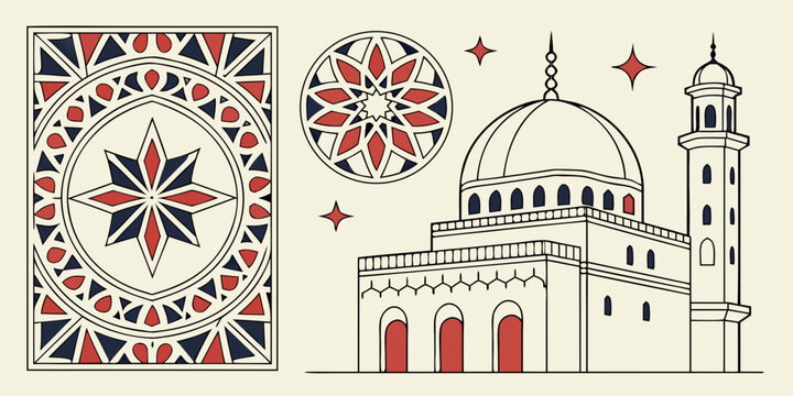 A vibrant display of traditional chinese culture through intricate patterns and symbols. Vector