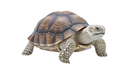 Obraz premium African Spurred Tortoise on a White Background