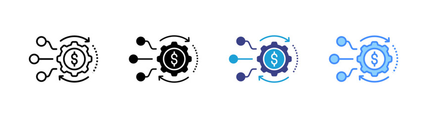 Transformation icon set multiple style collection