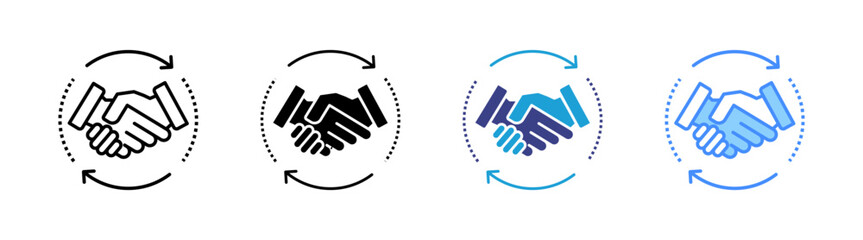 Obraz premium Agreement icon set multiple style collection