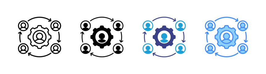 Administration icon set multiple style collection