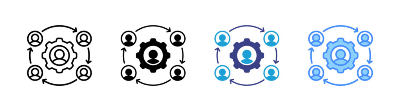 Administration icon set multiple style collection