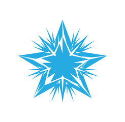 Obraz premium blue starburst shape with sharp points and white background