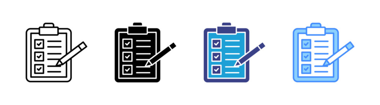 Checklist icon set multiple style collection
