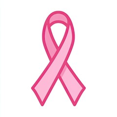 Vector illustration of a pink awareness ribbon, isolated on a white background