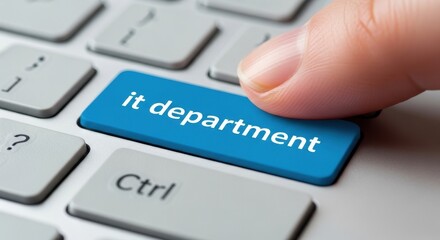 Macro Close-up of a Finger Pressing a Bright Sky Blue 