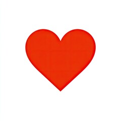 A vibrant, smooth-edged red heart symbol floats on a clean white background